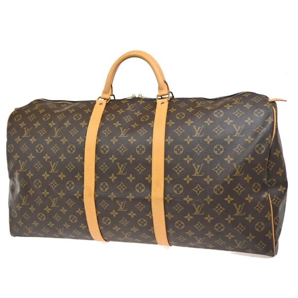 LOUIS VUITTON Keepall 60 Travel Hand Bag Monogram Leather Brown M41422 27FB869 - Picture 1 of 14